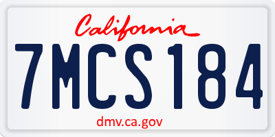 CA license plate 7MCS184