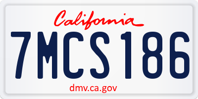 CA license plate 7MCS186