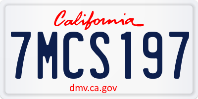 CA license plate 7MCS197