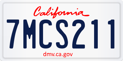 CA license plate 7MCS211