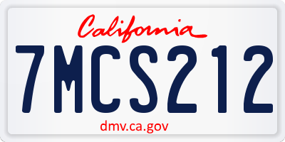 CA license plate 7MCS212