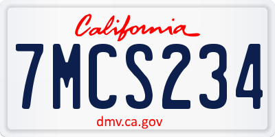 CA license plate 7MCS234