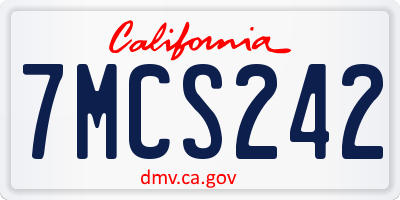 CA license plate 7MCS242