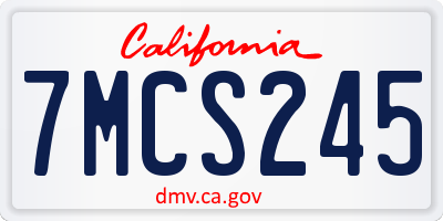 CA license plate 7MCS245