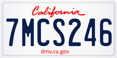 CA license plate 7MCS246