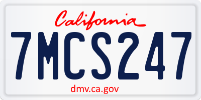 CA license plate 7MCS247