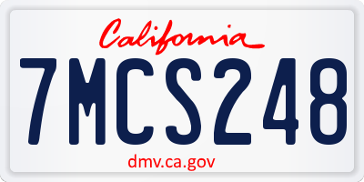 CA license plate 7MCS248