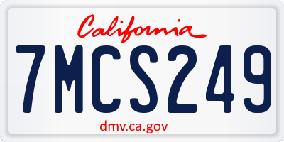 CA license plate 7MCS249