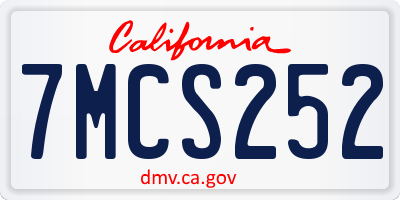CA license plate 7MCS252