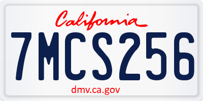 CA license plate 7MCS256
