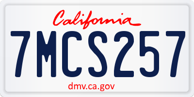 CA license plate 7MCS257