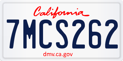 CA license plate 7MCS262