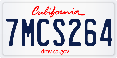 CA license plate 7MCS264