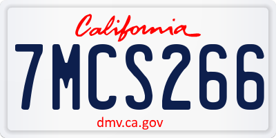 CA license plate 7MCS266