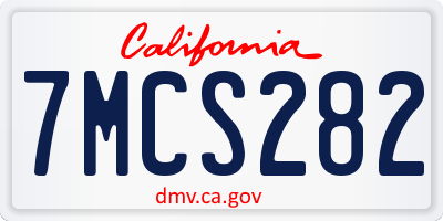 CA license plate 7MCS282