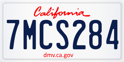 CA license plate 7MCS284