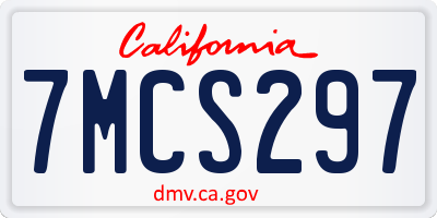 CA license plate 7MCS297