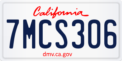CA license plate 7MCS306