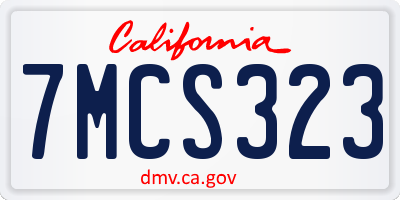 CA license plate 7MCS323