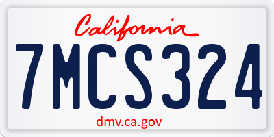 CA license plate 7MCS324