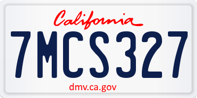 CA license plate 7MCS327