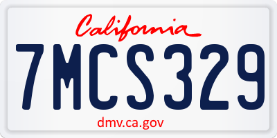 CA license plate 7MCS329