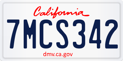 CA license plate 7MCS342