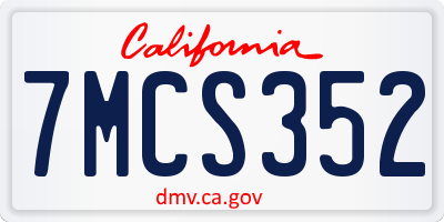 CA license plate 7MCS352