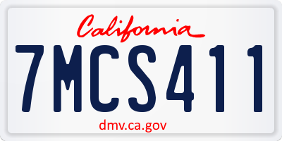 CA license plate 7MCS411