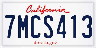 CA license plate 7MCS413