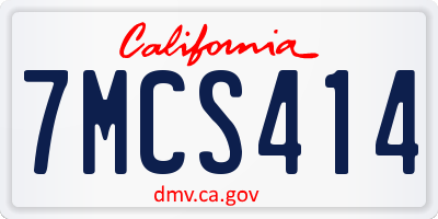 CA license plate 7MCS414
