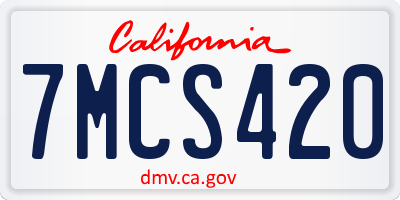 CA license plate 7MCS420