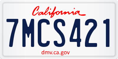 CA license plate 7MCS421