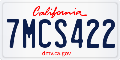 CA license plate 7MCS422