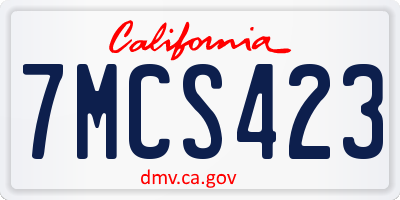 CA license plate 7MCS423