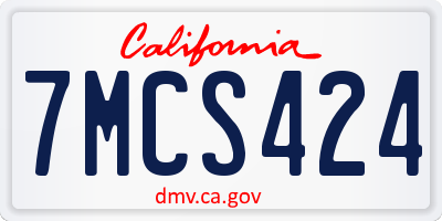 CA license plate 7MCS424