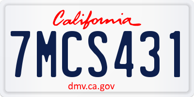 CA license plate 7MCS431