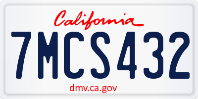 CA license plate 7MCS432