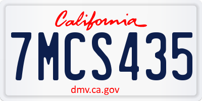 CA license plate 7MCS435