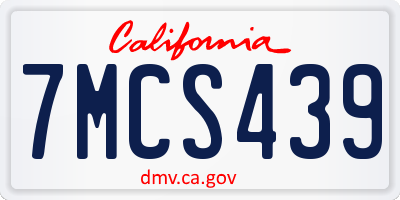 CA license plate 7MCS439