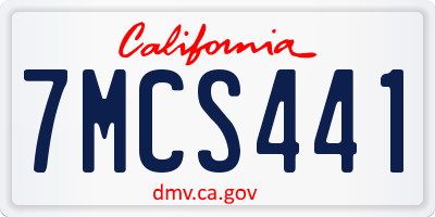 CA license plate 7MCS441