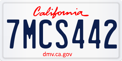 CA license plate 7MCS442