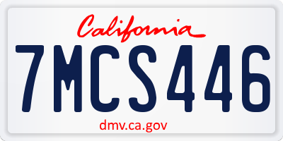 CA license plate 7MCS446