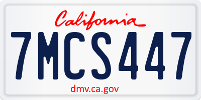 CA license plate 7MCS447