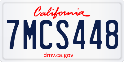 CA license plate 7MCS448
