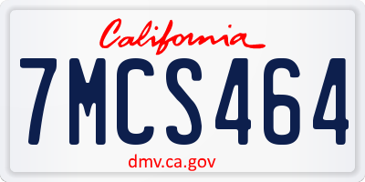 CA license plate 7MCS464