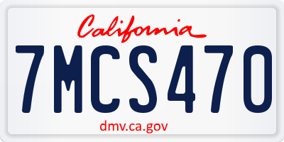 CA license plate 7MCS470