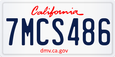 CA license plate 7MCS486
