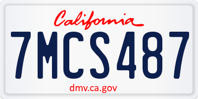 CA license plate 7MCS487