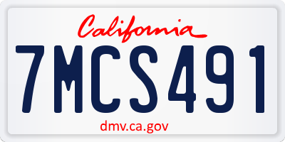 CA license plate 7MCS491